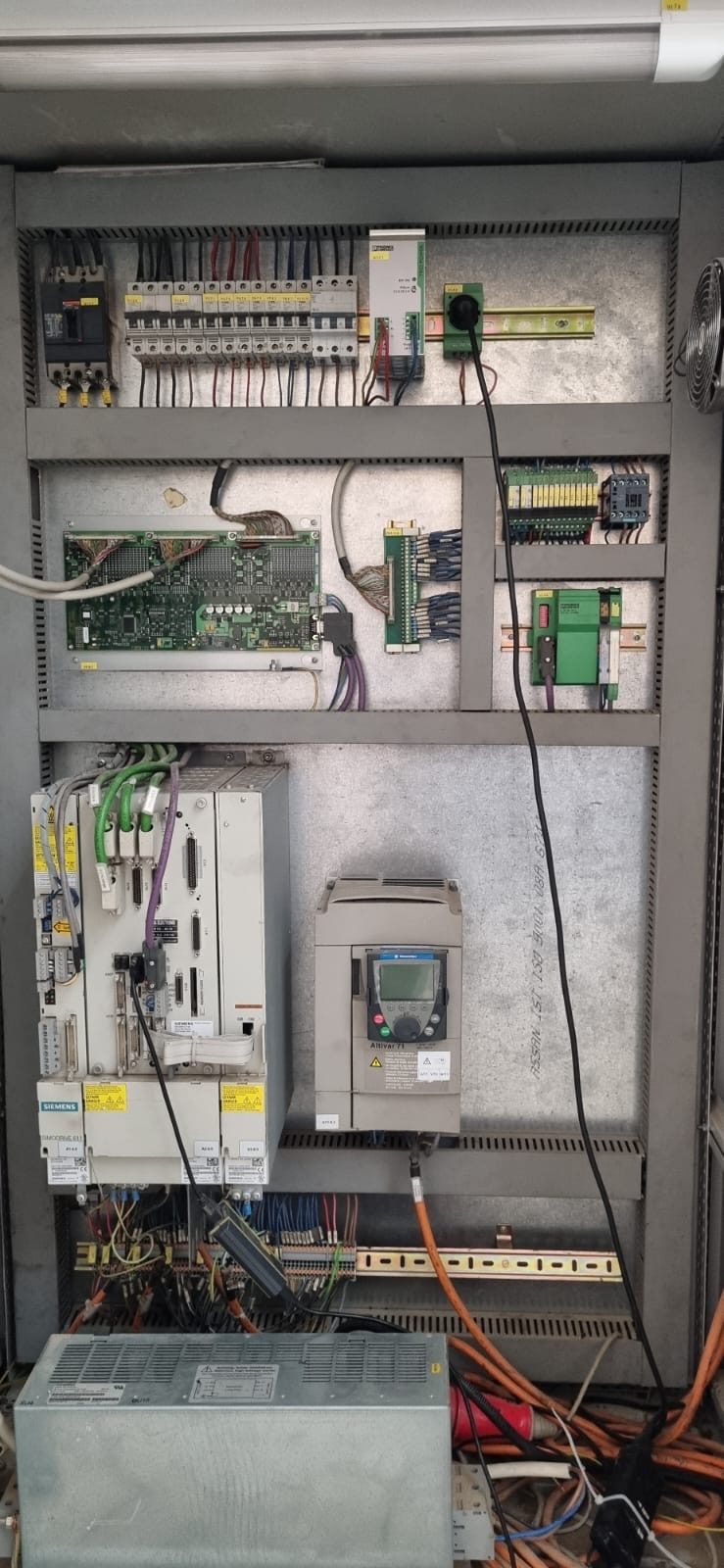 Legacy industrial machine control cabinet